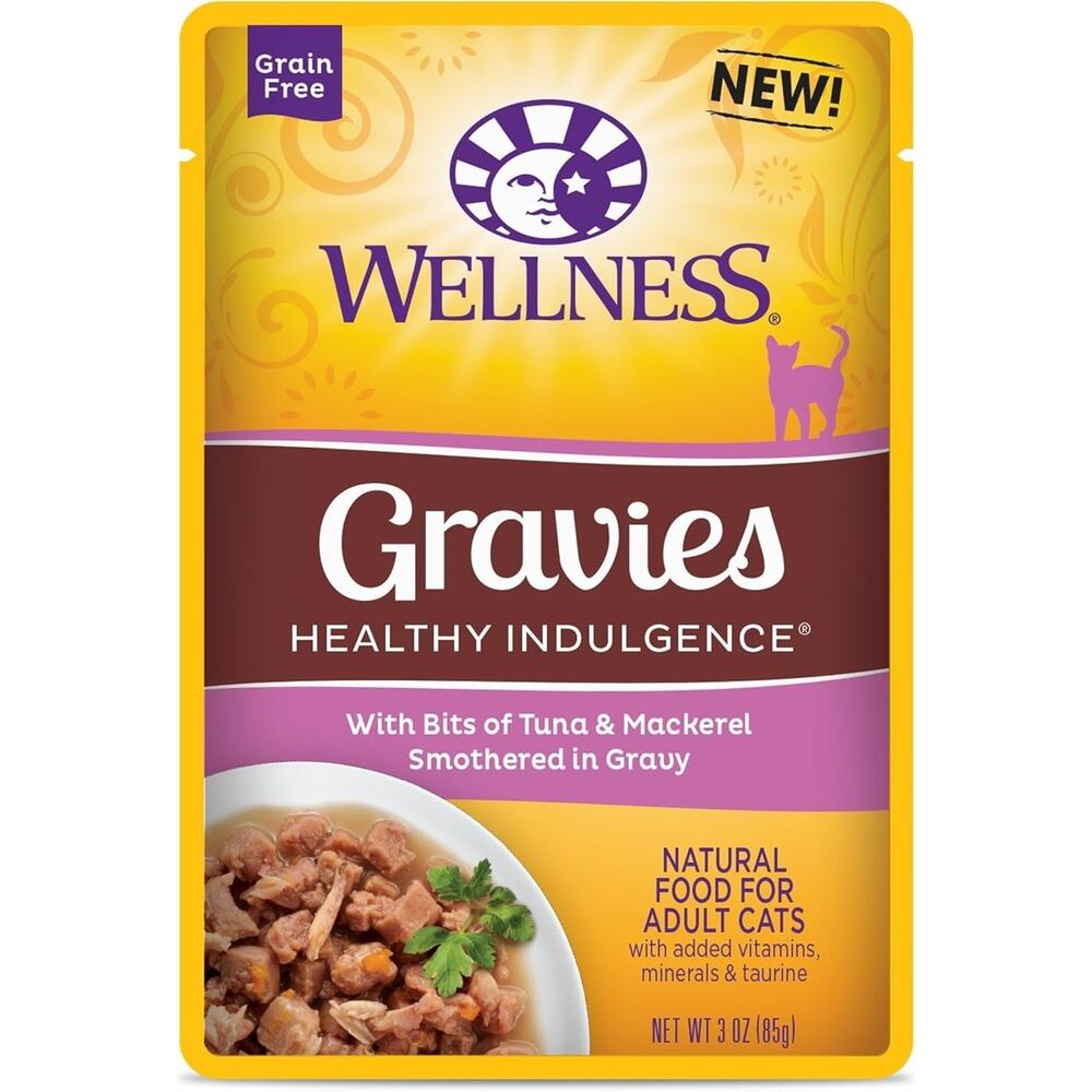 Wellness Natural Pet Food Healthy Indulgence Grain Free Wet Cat Food, Tuna and M